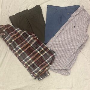 Men's Ralph Lauren Blue and Brown Pants w/coordinating button down shirts